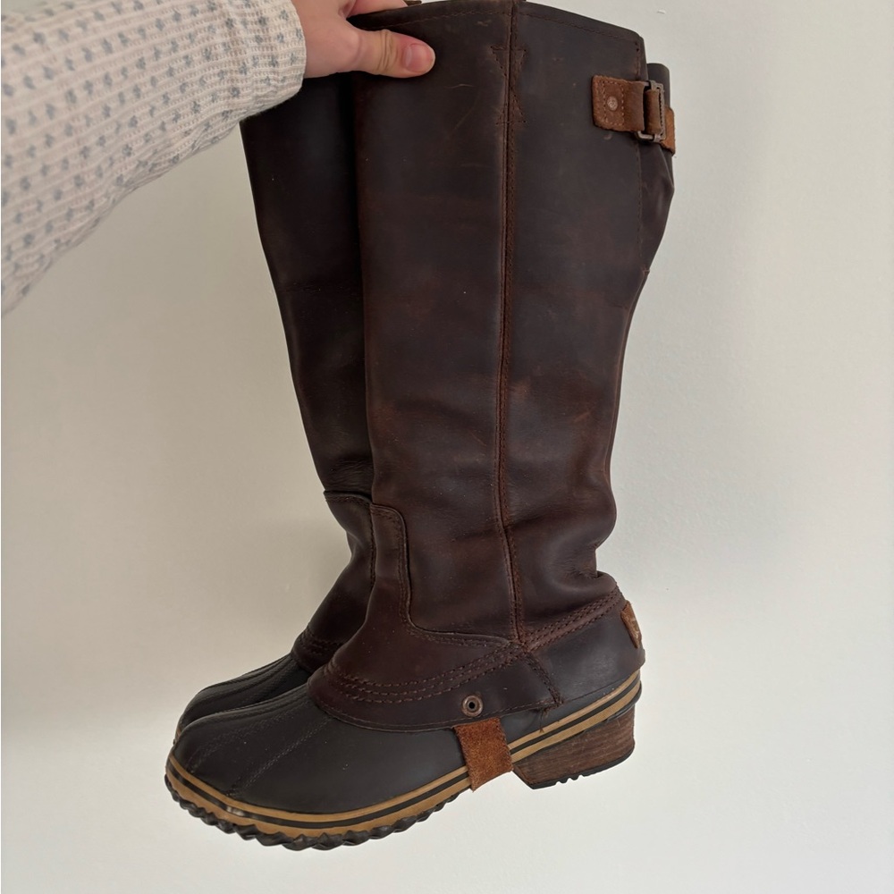 Sorel Brown Leather Over-the-Knee Waterproof Boots